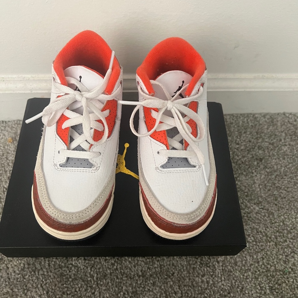 Jordan Kids Sneakers - White, Red, and Brown